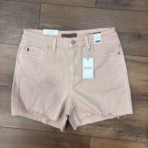 Judy Blue High Rise Garment Dyed Blush Sz Large Denim Jean Shorts JB150149 C-CO